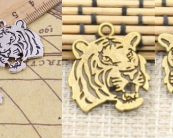 タイガーパンドラチャームスライドスターリングシルバーハンドメイド