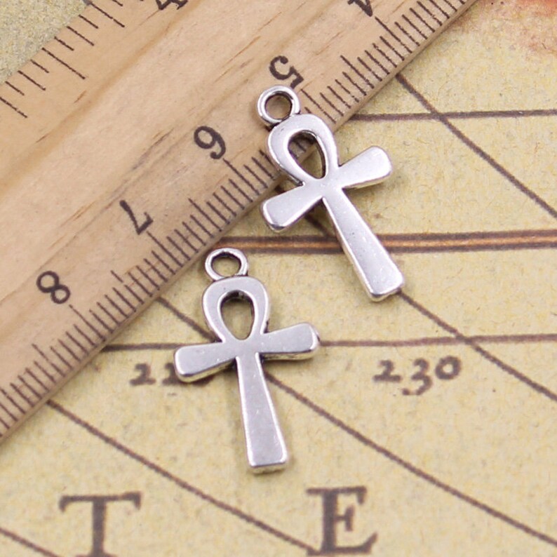 30pcs Cross charms pendant 22x13mm antique silver ornament accessories jewelry making DIY handmade craft baes material Antique silver