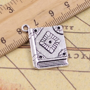 10pcs Bibles pendant book charms 23x19mm antique silver ornament accessories jewelry making DIY handmade craft base material