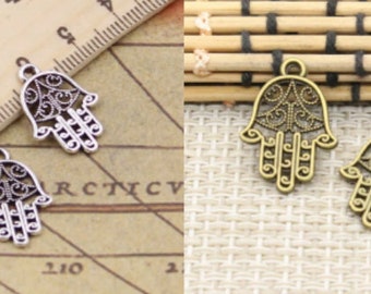 50pcs Hamsa charms pendant 20x15mm antique silver/antique bronze ornament accessories jewelry making DIY handmade craft base material