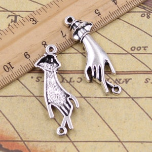 10 Stück Palm Charms Link 45 x 14 mm Antik Silber Ornament Zubehör Schmuckherstellung DIY Handarbeit Basismaterial