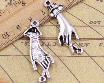 10pcs Palm charms link 45x14mm antique silver ornament accessories jewelry making DIY handmade craft base material