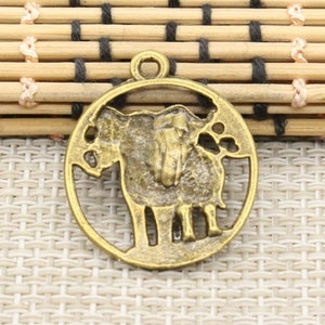 10pcs Elephant charms pendant 28mm Antique bronze ornament accessories jewelry making DIY Handmade Craft base material image 4
