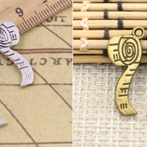 30pcs Tape measure charms pendant 27x11mm antique silver/antique bronze ornament accessories jewelry making DIY handmade craft base material