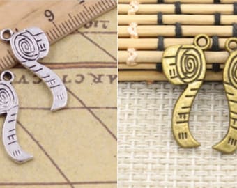30 Stück Maßband Charms Anhänger 27 x 11 mm Antik Silber / Antik Bronze Ornament Zubehör Schmuckherstellung DIY Handarbeit Basismaterial