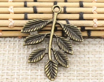 20pcs Leaves charms pendant 28x35mm Antique bronze ornament accessories jewelry making DIY handmade craft base material