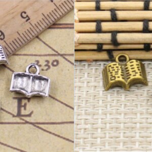 50PCS the Holy Bible charms pendant 11mm antique silver/antique bronze book charms ornament accessories jewelry making DIY base material