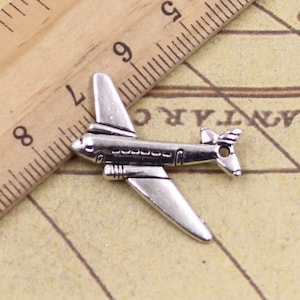 20pcs Airliners charms pendant 25X31mm antique silver ornament accessories jewelry making DIY handmade craft base material