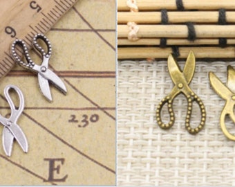 100pcs Scissors charms 19x11mm Antique silver/antique bronze ornament accessories jewelry making DIY handmade craft base material