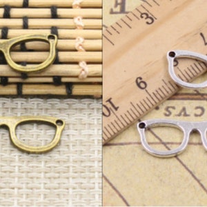 30pcs Glasses charms pendant 29x10mm antique bronze/antique silver ornament accessories jewelry making DIY handmade craft base material