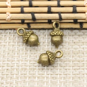 40pcs hazelnut pendant charms 13*7mm bronze jewelry making DIY handmade craft
