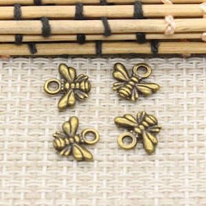 50pcs Bee charms pendant 10x11mm bronze honeybee charms jewelry making DIY handmade craft base material
