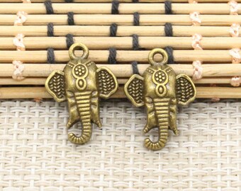 40pcs Elephant charms pendant 22x16mm Antique bronze ornament accessories jewelry making DIY handmade craft base material