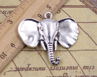 5pcs Elephant charms pendant 44x40mm antique silver jewelry charms jewelry making DIY handmade craft base material