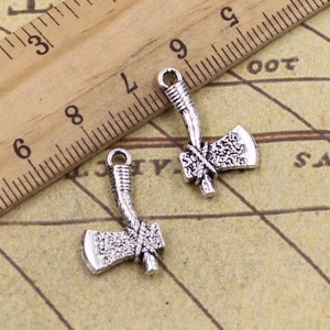 30pcs Axe charms pendant 22x14mm antique silver ornament accessories jewelry making DIY handmade craft base material