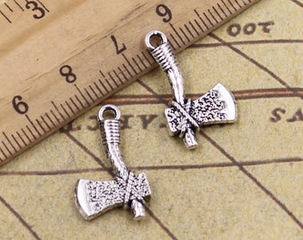 30pcs Axe charms pendant 22x14mm antique silver ornament accessories jewelry making DIY handmade craft base material