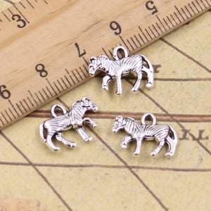 50 stks Zebra bedels hanger 12*15 mm antiek zilveren ornament accessoires sieraden maken DIY handgemaakte ambachtelijke basismateriaal: