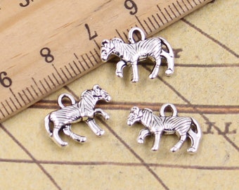 50 pendenti con ciondoli zebrati 12*15mm argento antico ornamento accessori creazione di gioielli materiale di base artigianale fatto a mano fai-da-te