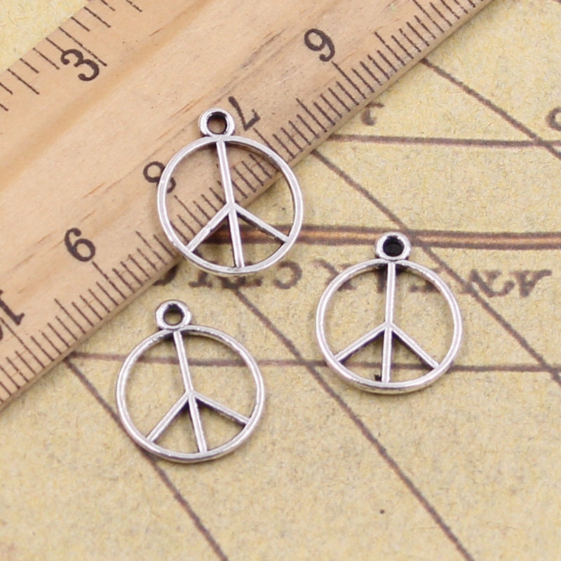 100pcs Peace sign pendant charms 16x14mm antique silver jewelry charms jewelry making DIY handmade craft base material