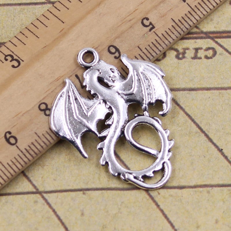 Dragon Charms for Jewelry Making Handmade Supplies for Jewelry Pendant DIY  - (Metal Color: 5pcs-24x18mm)