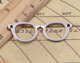 10PCS Glasses charms pendant 55x19mm antique silver ornament accessories jewelry making DIY handmade craft base material