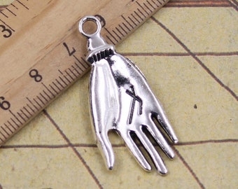 10pcs Palm charms pendant 41x17mm antique silver ornament accessories jewelry making DIY handmade craft base material