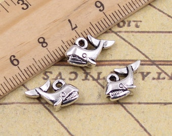 30pcs Whales charms pendant 15x10mm antique silver ornament accessories jewelry making DIY handmade craft base material