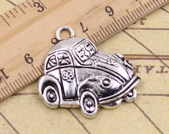 5pcs car charms pendant 31x32mm antique silver ornament accessories jewelry making DIY handmade craft base material
