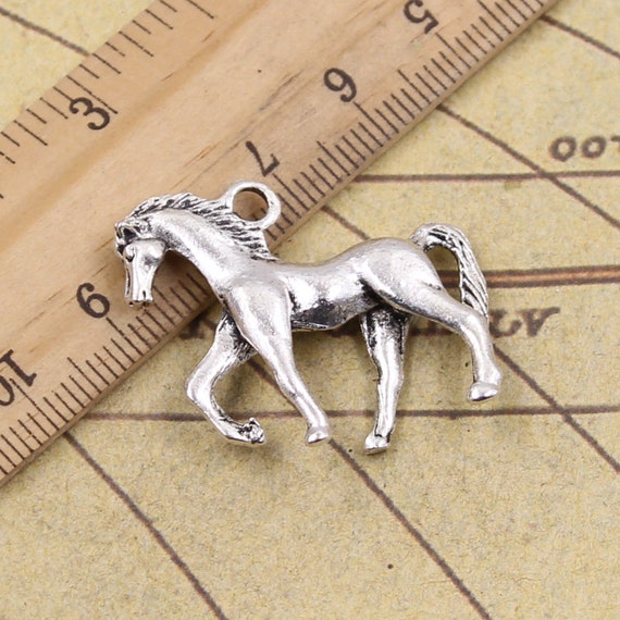 10pcs Horses charms pendant 32x27mm antique silver ornament accessories jewelry making DIY handmade craft base material