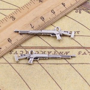 10pcs Sniper rifles charms pendant 11x44mm antique silver ornament accessories jewelry making DIY handmade craft base material