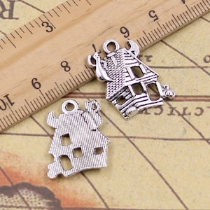 20pcs Haunted House charms pendant 23x19mm antique silver ornament accessories jewelry making DIY handmade craft base material