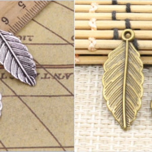 50pcs Leaves charms pendant 31x12mm antique silver/antique bronze ornament accessories jewelry making DIY handmade craft base material