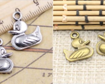 20pcs Duck charms pendant 19x16mm Antique silver/Antique bronze ornament accessories jewelry making DIY handmade craft base material