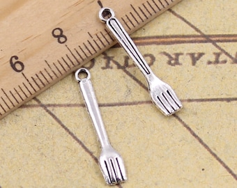 100pcs Forks charms pendant 15x5mm antique silver ornament accessories jewelry making DIY handmade craft base material