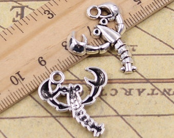 20 Stück Hummer Charms Anhänger 27x24mm Antik Silber Ornament Zubehör Schmuckherstellung DIY handgemachtes Handwerk Basismaterial