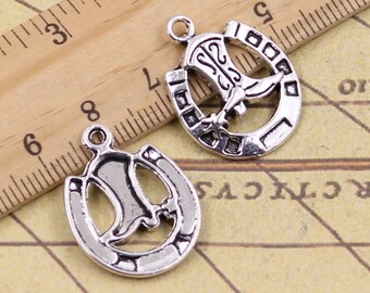 20pcs Horseshoe charms 24x18mm antique silver ornament accessories jewelry making DIY handmade craft base material