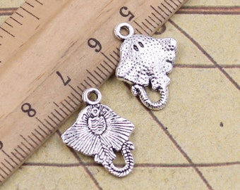 50pcs Devil fish charms pendant 21x13mm antique silver ornament accessories jewelry making DIY handmade craft base material