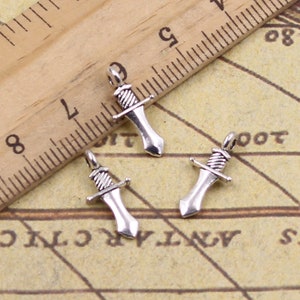 Small Thin Dagger Charms for Jewelry - Measures 7/8 Small Thin Dagger Charms for Jewelry - Measures 7/8