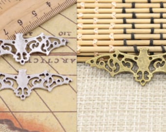 10pcs Bat charms hanger 56x19mm antiek zilver/antiek brons ornament accessoires sieraden maken DIY handgemaakte ambachtelijke materiaal