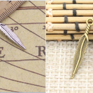 50pcs Leaf charms pendant 28mm antique silver/antique bronze ornament accessories jewelry making DIY handmade craft base material