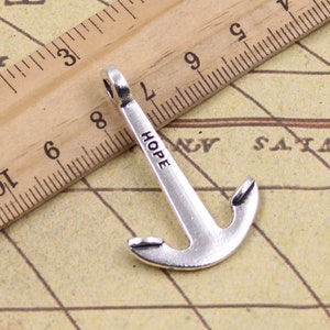 10pcs Anchors with letter hope charms pendant 39x26mm antique silver ornament accessories jewelry making DIY handmade craft base material