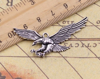 10 Stück Adler Charms Anhänger 28x50mm Antik Silber Ornament Zubehör Schmuckherstellung DIY Handarbeit Basismaterial