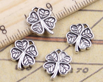 50 stuks Clover charms hanger 13x11mm antiek zilveren ornament accessoires sieraden maken DIY handgemaakte ambachtelijke basismateriaal