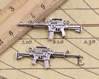 10pcs Submachine gun charms pendant 45*16mm antique silver jewelry charms jewelry making DIY handmade craft