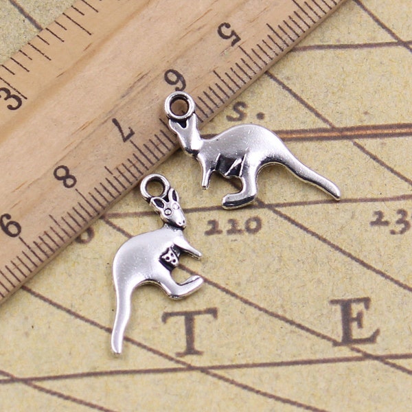 40pcs kangaroo charms pendant 21x19mm antique silver ornament accessories jewelry making DIY handmade craft base material