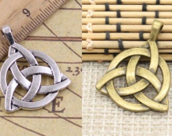 10pcs Celtic Knot Amulet charms pendant 35x27mm antique silver/antique bronze ornament accessories jewelry making DIY craft base material