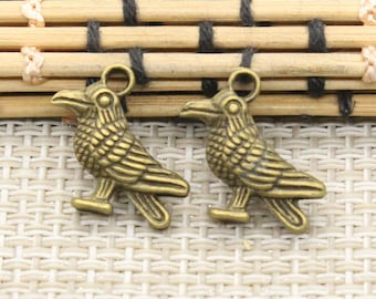 20pcs Parrot charms pendant 17x17mm bronze ornament accessories jewelry making DIY handmade craft base material
