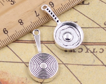 10 colgantes con forma de huevo frito en sartén, 31 x 16 x 4 mm, de plata antigua, accesorios para hacer joyas, material artesanal para manualidades.