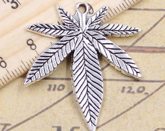 10pcs Maple leaf charms pendant 39x34mm antique silver/antique bronze ornament accessories jewelry making DIY handmade craft base material