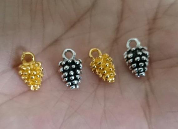 40pcs Pinecone Pendant Charms 12x7x7mm Antique Silver/gold
